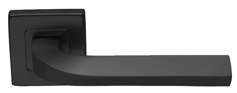 Ручка дверная TENDER S3 NERO раздельная на квадратной розетке, цвет - черный фото купить Южно-Сахалинск