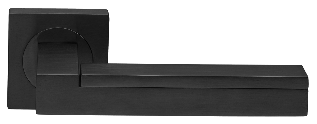 Ручка дверная ISLAND S2 NERO раздельная на квадратной розетке, цвет - черный фото 1 Ручка дверная ISLAND S2 NERO раздельная на квадратной розетке, цвет - черный фото купить Южно-Сахалинск