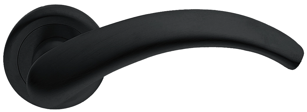 Ручка дверная ARCH R4 NERO раздельная на круглой розетке, цвет - черный фото купить Южно-Сахалинск