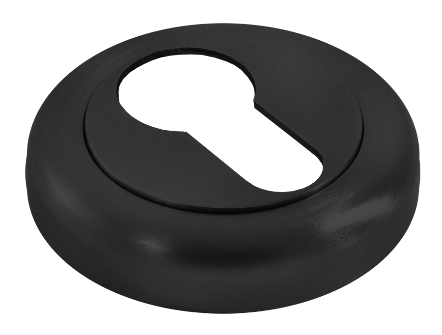 Накладка на ключевой цилиндр LUX-KH-R4 NERO на круглой розетке, цвет - черный фото 3 Накладка на ключевой цилиндр LUX-KH-R4 NERO на круглой розетке, цвет - черный фото фурнитура Южно-Сахалинск