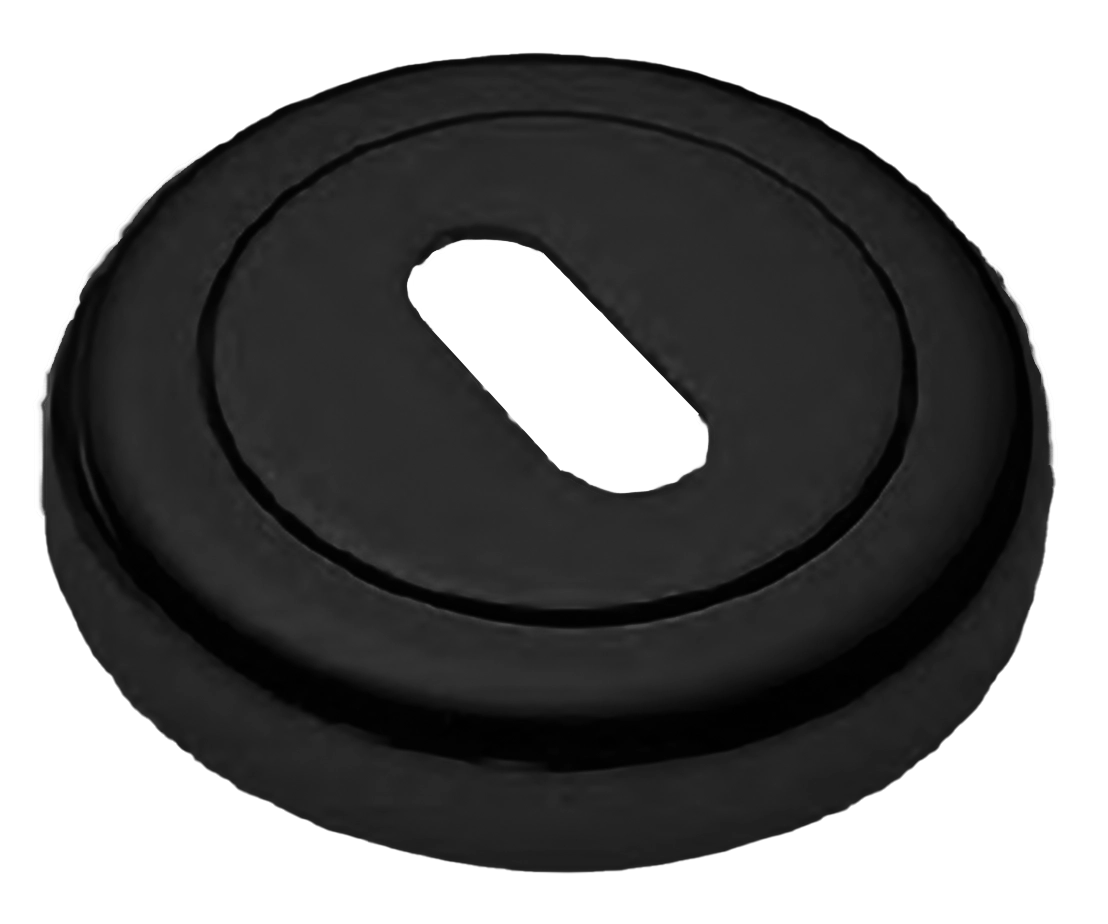 Накладка на ключевой цилиндр LUX-FK-R4 NERO на круглой розетке под ключ буратино, цвет - черный фото купить Южно-Сахалинск