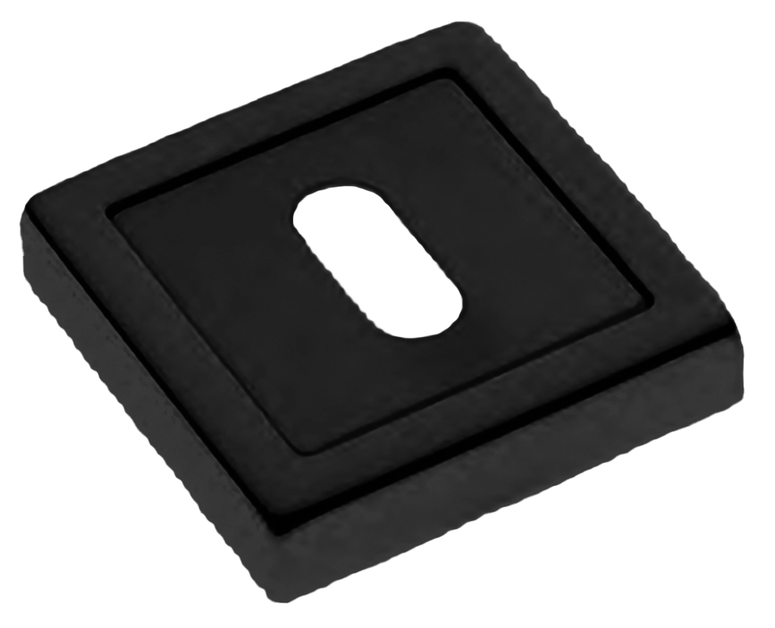 Накладка на ключевой цилиндр LUX-FK-S3 NERO на квадратной розетке под ключ буратино, цвет - черный фото купить Южно-Сахалинск