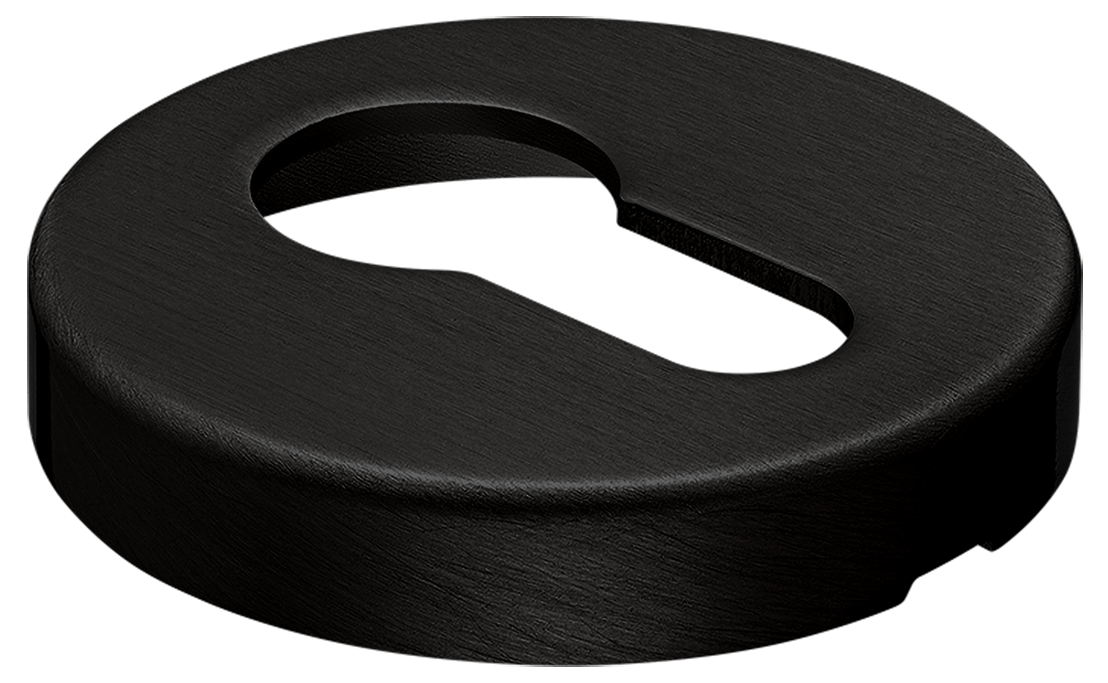 Накладка на ключевой цилиндр LUX-KH-R6 NERO на круглой розетке, цвет - черный фото купить в Южно-Сахалинске