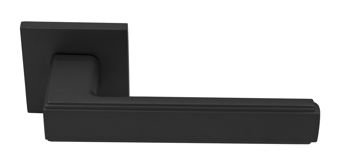 Ручка дверная MH-64-S6 BL STEPS на квадратной розетке 6 мм, цвет черный фото купить Южно-Сахалинск