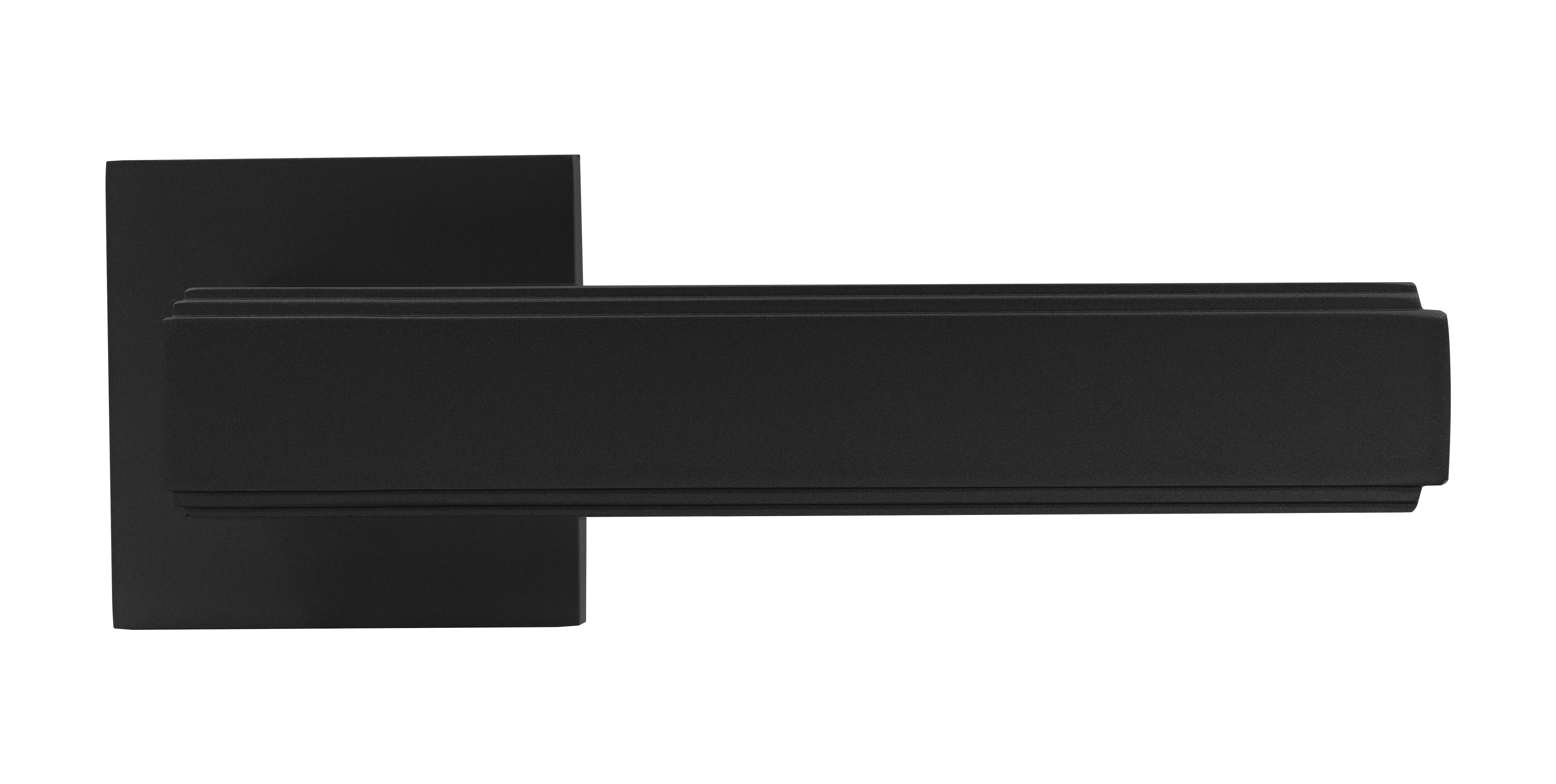 Ручка дверная MH-64-S6 BL STEPS на квадратной розетке 6 мм, цвет черный фото купить в Южно-Сахалинске