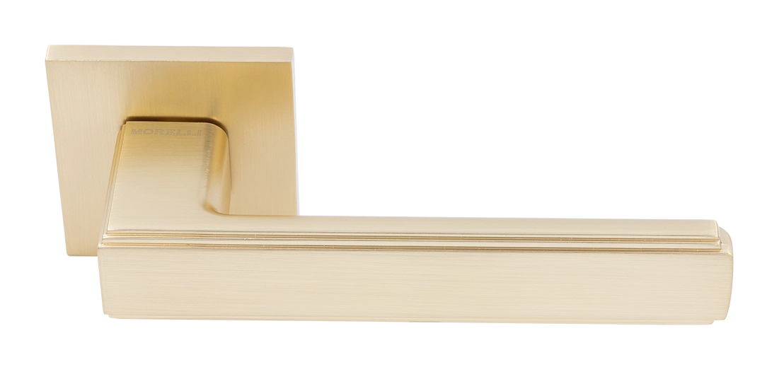 Ручка дверная MH-64-S6 MSG STEPS на квадратной розетке 6 мм, цвет матовое сатинированное золото фото купить Южно-Сахалинск
