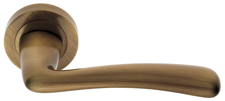 Ручка дверная COCKATOO R2 BGO раздельная на круглой розетке, цвет матовая бронза, латунь фото купить в Южно-Сахалинске