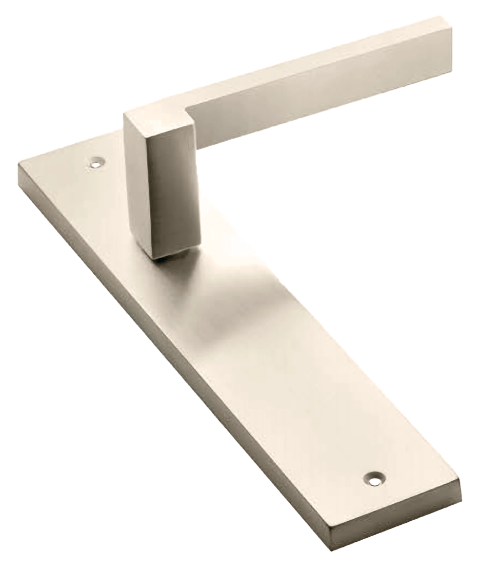 Ручка дверная на планке STONE PL NIS, цвет матовый никель, латунь фото купить в Южно-Сахалинске