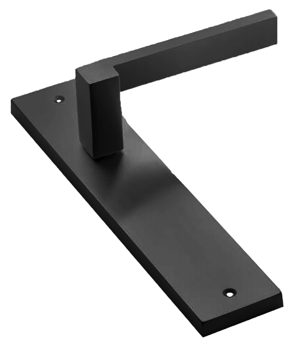 Ручка дверная на планке STONE PL NERO, цвет черный, латунь фото купить в Южно-Сахалинске