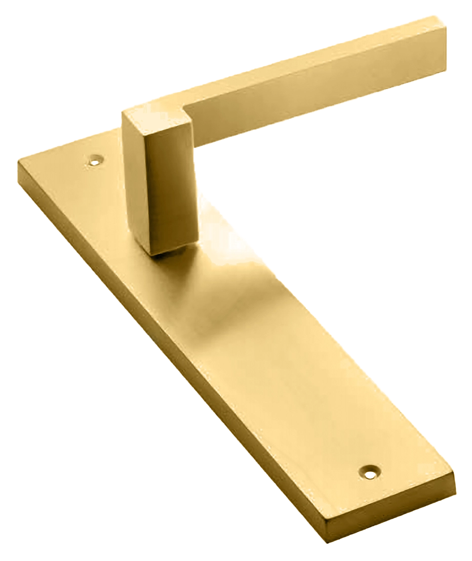 Ручка дверная на планке STONE PL OSA, цвет матовое золото, латунь фото купить в Южно-Сахалинске