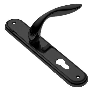 Ручка дверная на планке LEON PL NERO, цвет черный, латунь фото купить в Южно-Сахалинске