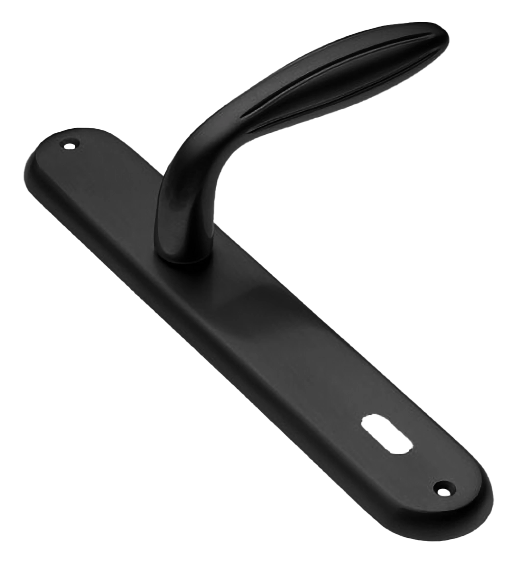 Ручка дверная на планке BUD PL NERO, цвет черный, латунь фото купить в Южно-Сахалинске