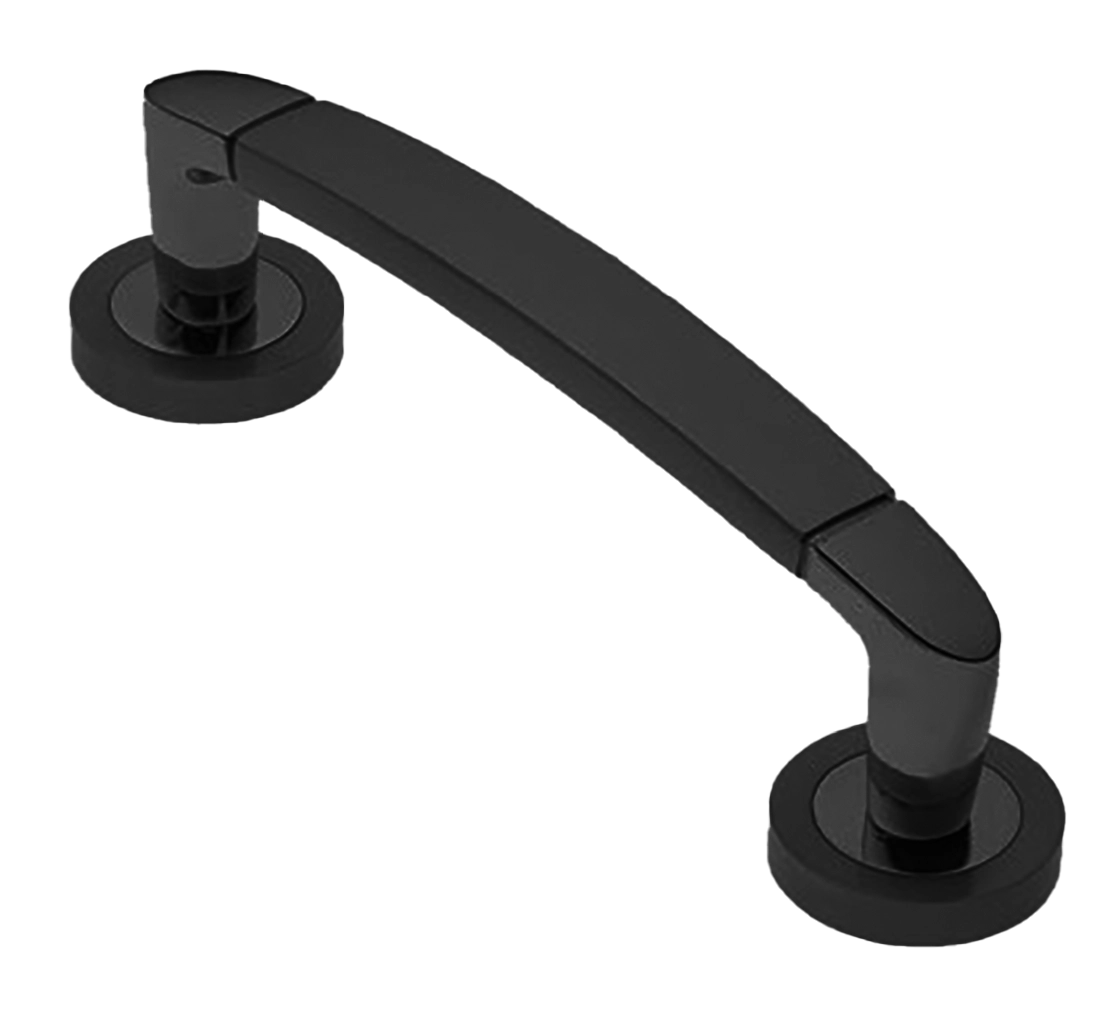 Ручка-скоба дверная SAIL PH NERO на круглой розетке, цвет черный, латунь фото купить в Южно-Сахалинске