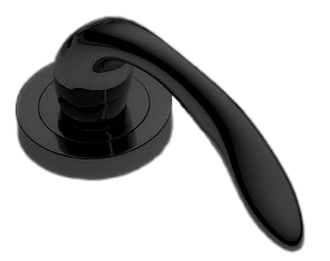 Ручка оконная LEON W1 NERO на прямоугольной розетке, цвет черный, латунь фото купить в Южно-Сахалинске