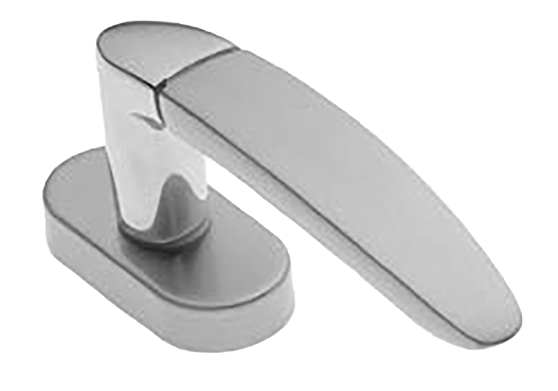 Ручка оконная SAIL W1 CSA/CRO на прямоугольной розетке, цвет матовый хром/хром, латунь фото купить в Южно-Сахалинске