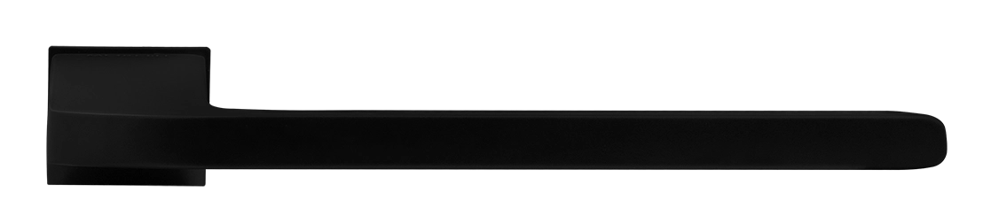 Ручка дверная SPUTNIK-SM NERO-ST с невидимой квадратной розеткой, цвет черный soft-touch, ЦАМ фото купить в Южно-Сахалинске