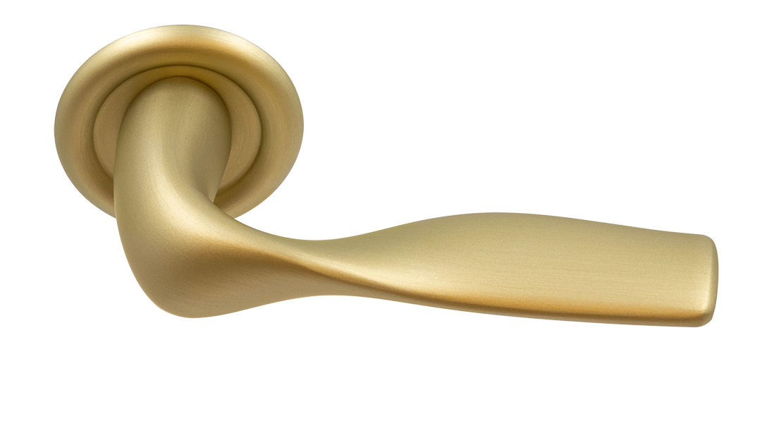 Ручка дверная LVB R7 AH на круглой розетке, цвет Осенний мёд/Autumn Honey фото купить Южно-Сахалинск