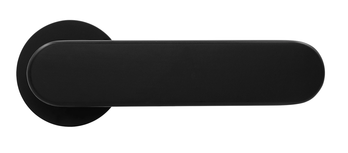 Ручка дверная MH-65-R6 R6 SEMPIONE BL на круглой розетке, цвет черный фото купить в Южно-Сахалинске