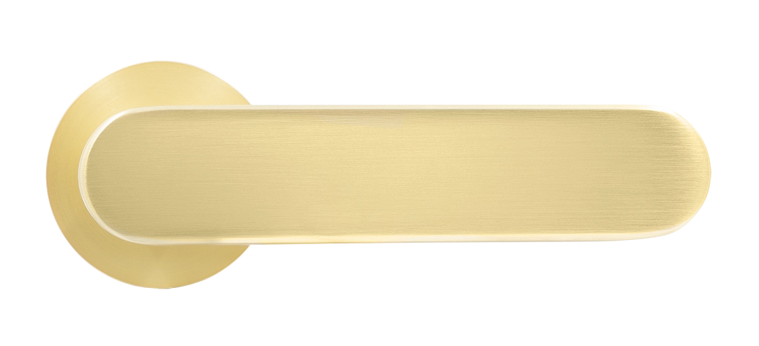 Ручка дверная MH-65-R6 SEMPIONE MSG на круглой розетке, цвет матовое сатинированное золото фото купить в Южно-Сахалинске