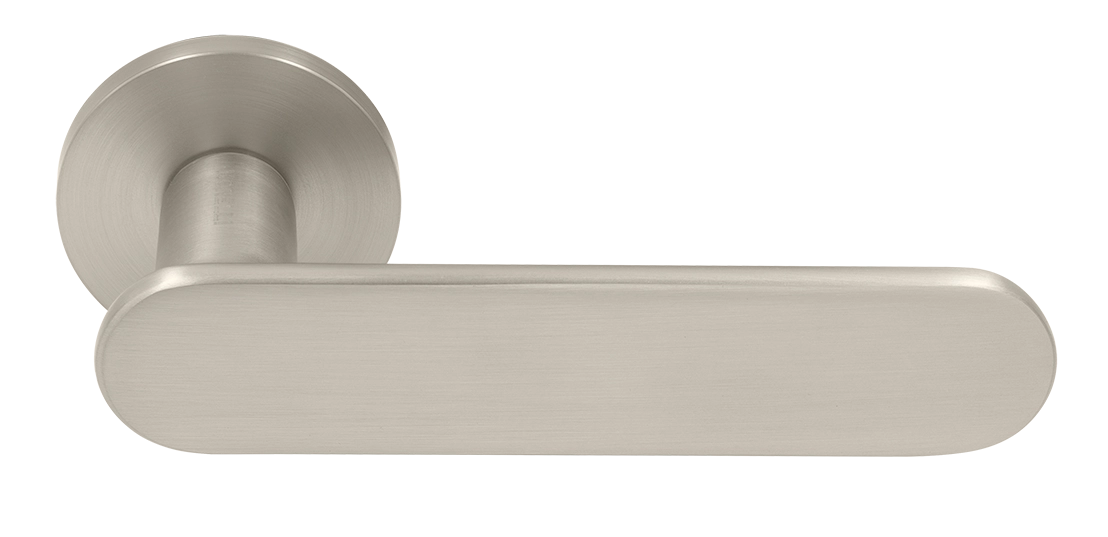 Ручка дверная MH-65-R6 SEMPIONE MSN на круглой розетке, цвет матовый сатинированный никель фото купить Южно-Сахалинск