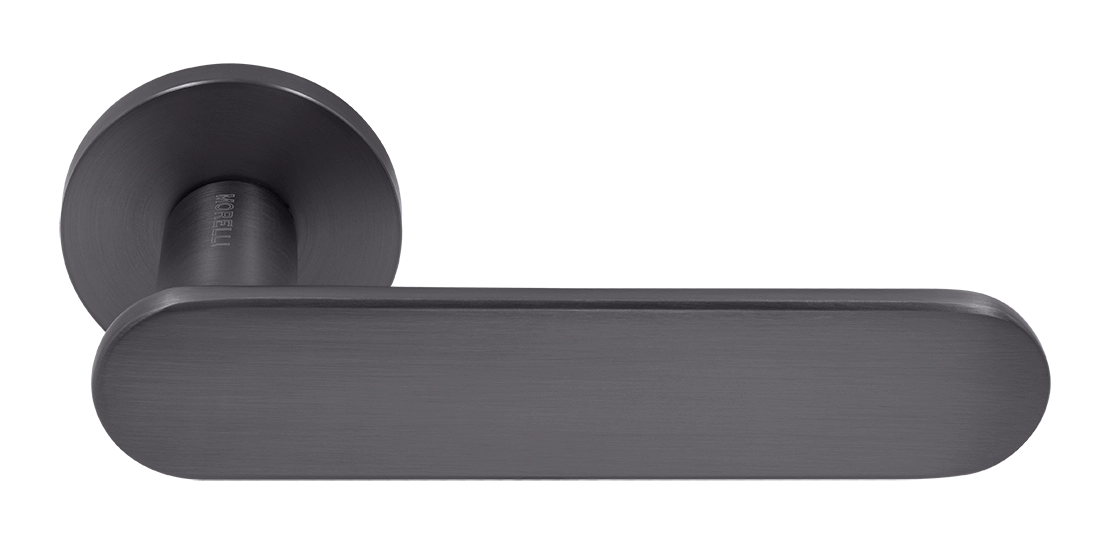 Ручка дверная MH-65-R6 R6 SEMPIONE GR на круглой розетке, цвет графит фото купить Южно-Сахалинск