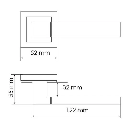 Комплект дверных ручек MH-28 BL-S + сантехническая завертка MH-WC-S BL + защёлка бесшумная 1895P BL + петли врезные универсальные MSN 100X70X2.5-4BB BL (2шт), цвет черный фото купить в Южно-Сахалинске