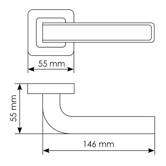 Комплект дверных ручек MH-46 SC/W-S55 + завертка сантехническая MH-WC-S55 SC/CP, цвет хром фото купить в Южно-Сахалинске