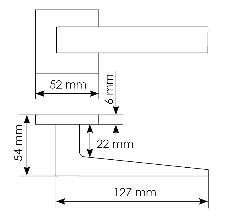 Комплект дверных ручек MH-54-S6 GR + завертка сантехническая MH-WC-S6 GR + защёлка бесшумная M1895P GR + петли врезные универсальные MSN 100X70X2.5-4BB GR (2шт), цвет графит фото купить в Южно-Сахалинске