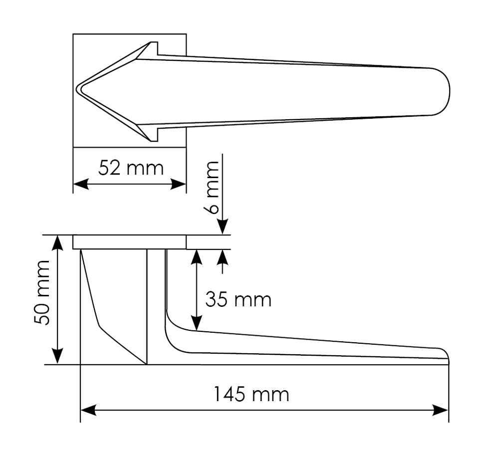 Комплект дверных ручек MH-55-S6 BL + защёлка бесшумная M1895 BL + петли врезные универсальные MSN 100X70X2.5-4BB BL (2шт), цвет черный фото купить в Южно-Сахалинске