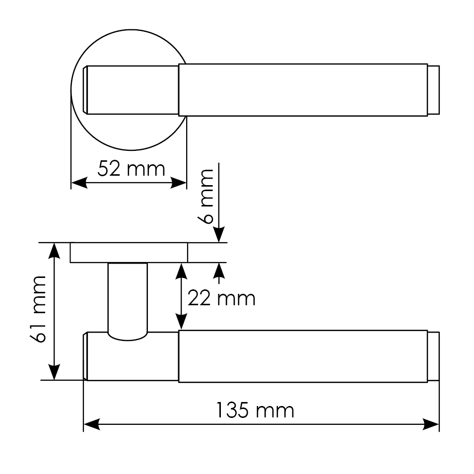 Комплект дверных ручек MH-57-R6T BL + защёлка бесшумная M1895 BL + петли врезные универсальные MSN 100X70X2.5-4BB BL (2шт), цвет черный фото купить в Южно-Сахалинске