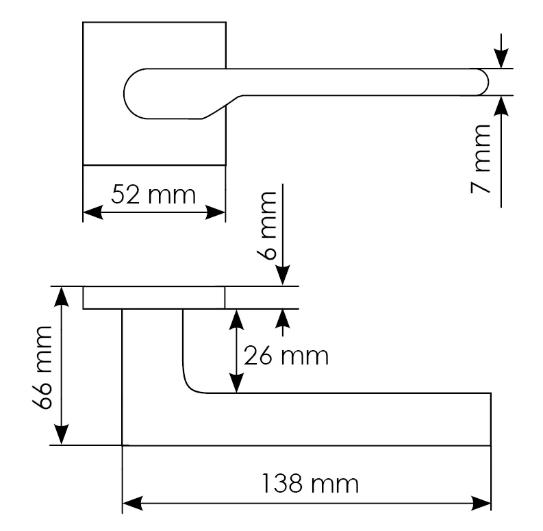 Комплект дверных ручек MH-53-S6 W + защёлка бесшумная M1895 W + петли врезные универсальные MSN 100X70X2.5-4BB W (2шт), цвет белый фото купить в Южно-Сахалинске