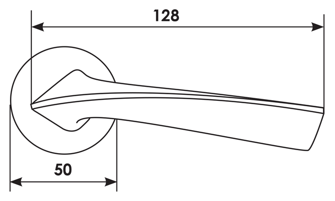 Ручка дверная COMETA R5 NIS раздельная на круглой розетке, цвет - матовый никель, ЦАМ фото купить в Южно-Сахалинске