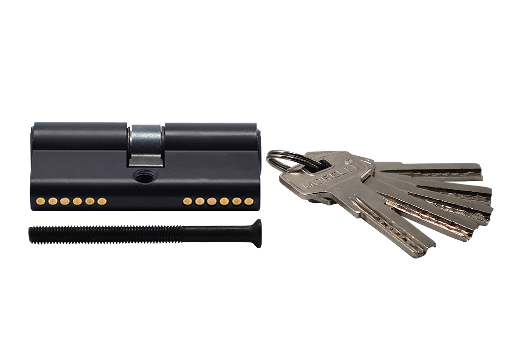 Ключевой цилиндр высокой секретности HS 60C BL (60мм) цвет черный фото купить в Южно-Сахалинске