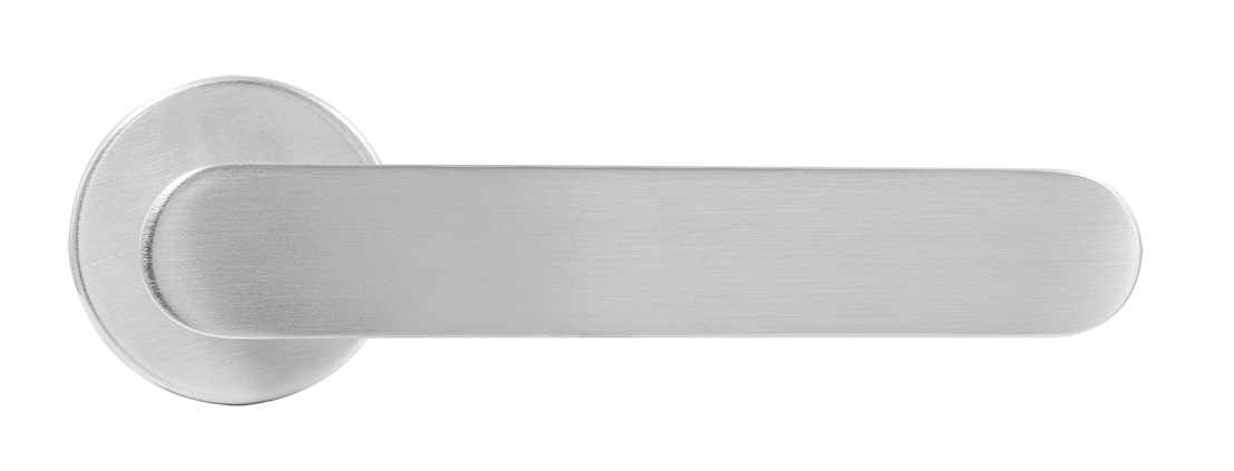 Ручка дверная LE BOAT R5 CSA раздельная на круглой розетке, цвет матовое матовый хром, латунь фото купить в Южно-Сахалинске