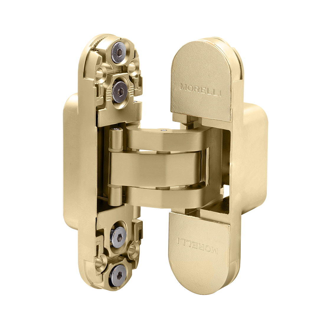 Петля скрытая HH-24 MSG врезная с 3D-регулировкой вес полотна до 40 кг, цвет матовое сатинированное золото фото купить в Южно-Сахалинске