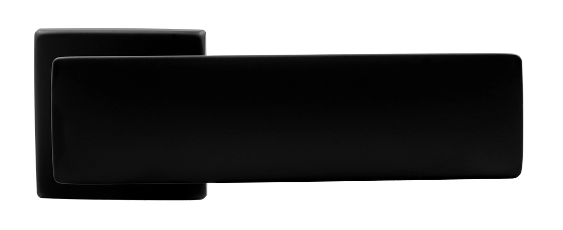Ручка дверная SPACE S5 NERO-ST на квадратной розетке, цвет черный soft-touch, ЦАМ фото купить в Южно-Сахалинске