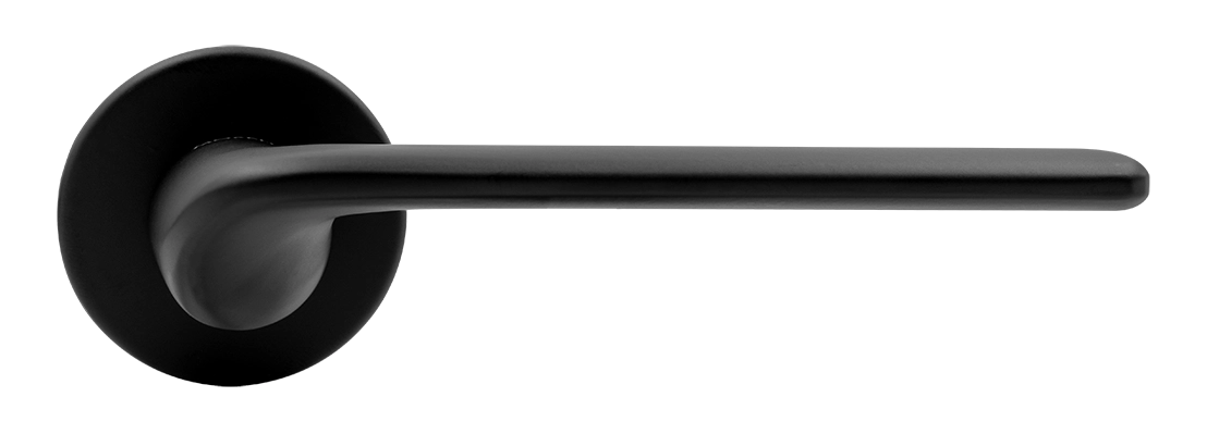 Ручка дверная TOMORROW R5 NERO-ST на круглой розетке, цвет черный soft-touch, ЦАМ фото купить в Южно-Сахалинске