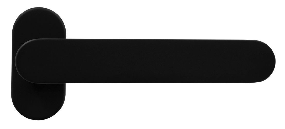 Ручка оконная LE BOAT W1 NERO-ST на прямоугольной розетке, цвет черный soft-touch, латунь фото купить Южно-Сахалинск