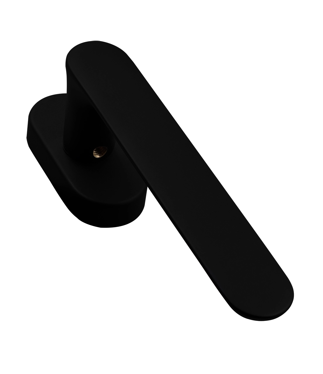 Ручка оконная LE BOAT W1 NERO-ST на прямоугольной розетке, цвет черный soft-touch, латунь фото фурнитура Южно-Сахалинск