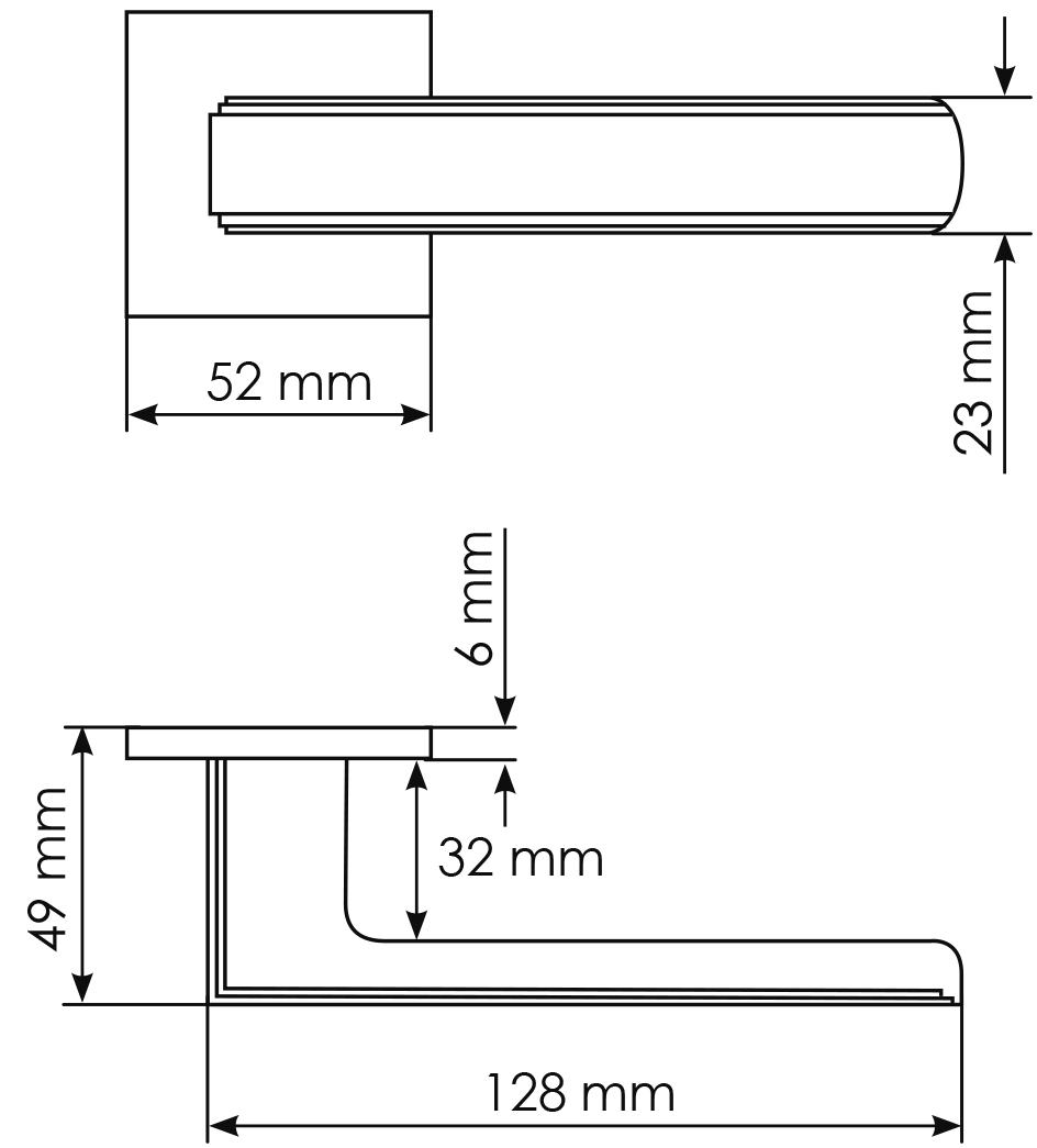 Ручка дверная MH-64-S6 MSG STEPS на квадратной розетке 6 мм, цвет матовое сатинированное золото фото фурнитура Южно-Сахалинск