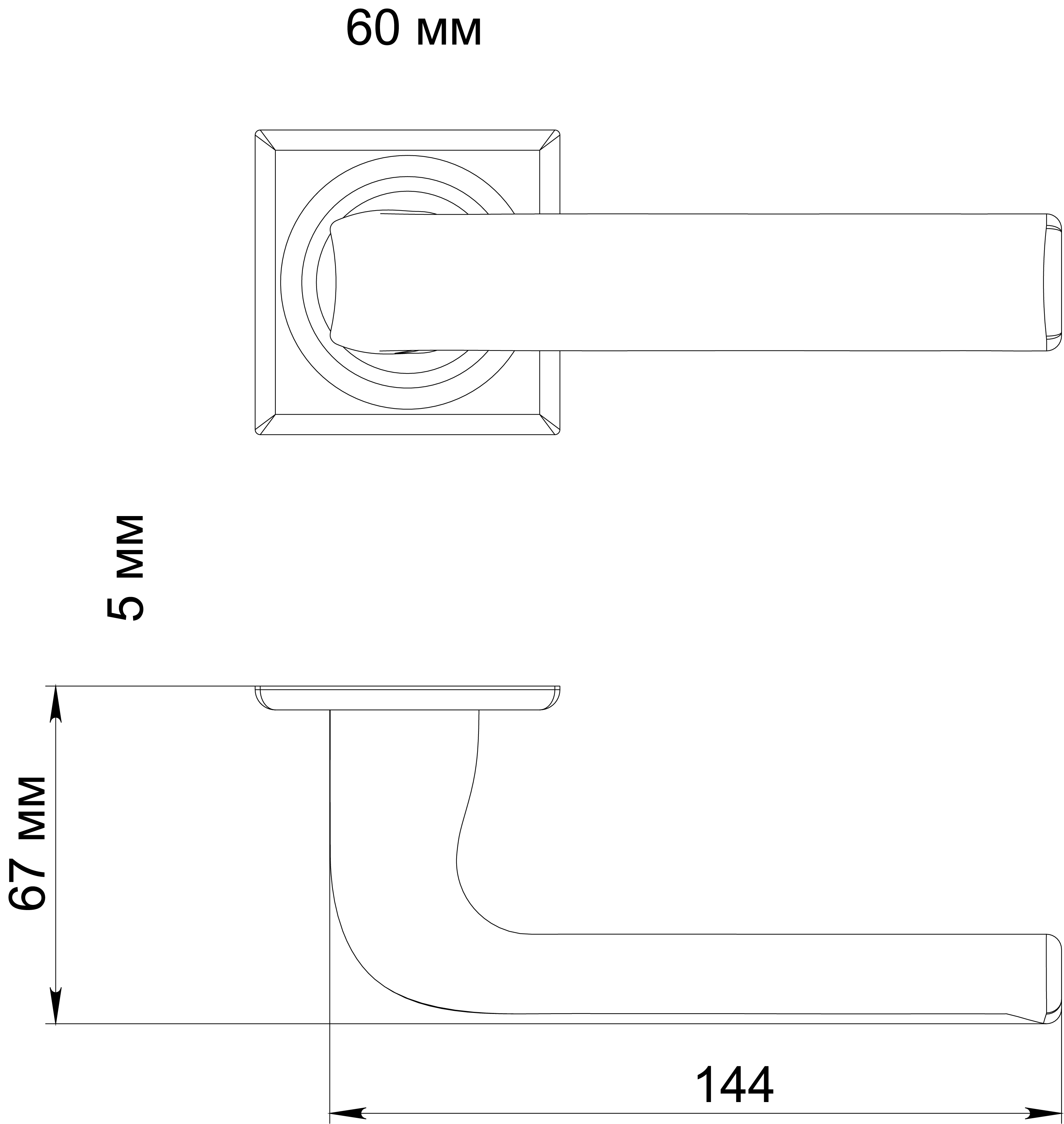 Ручка дверная THE BUS STATION S7 WF на квадратной розетке, цвет Зимняя стужа/Winter Frost фото фурнитура Южно-Сахалинск