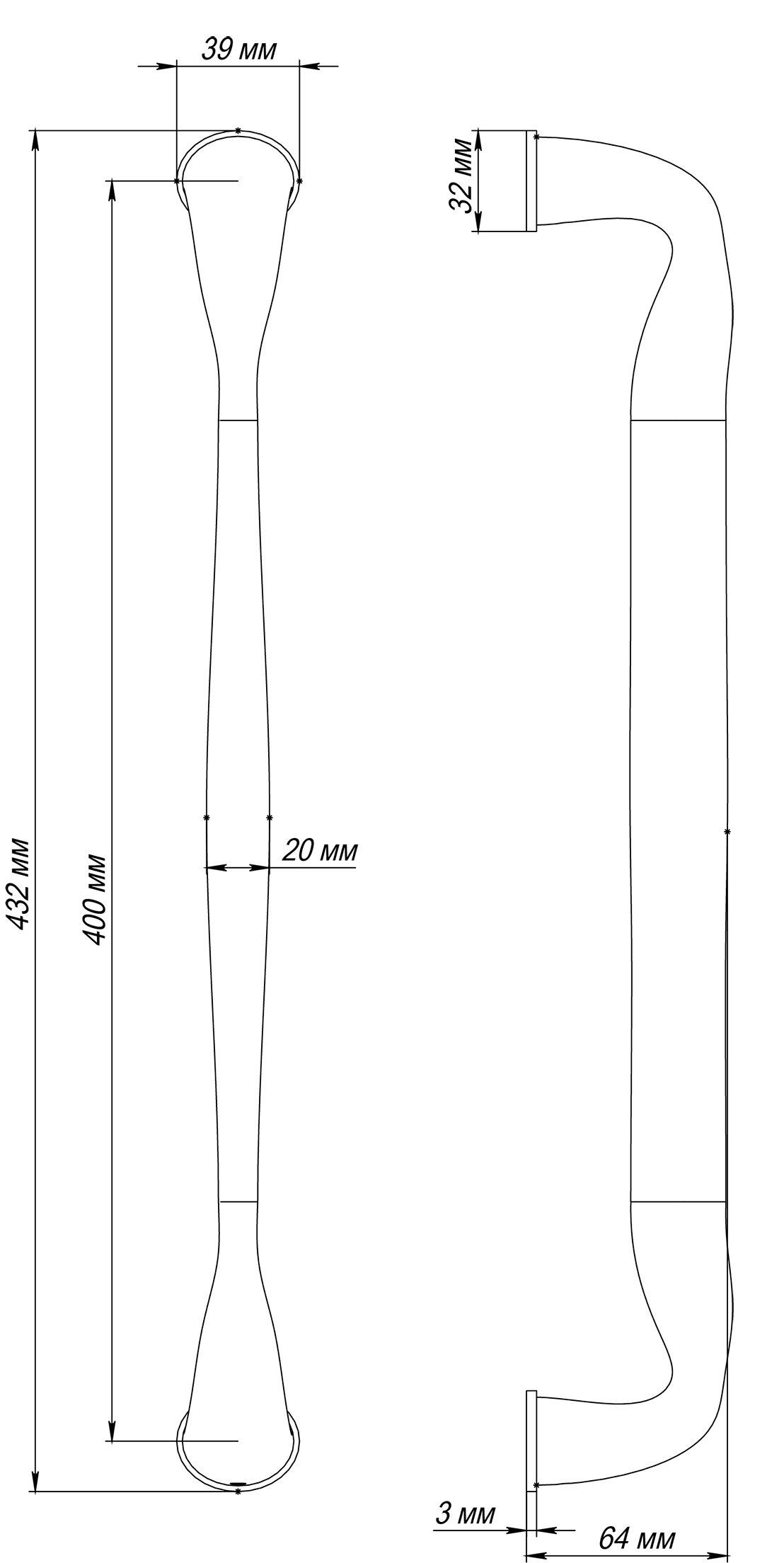 Ручка-скоба LVB PH AH, цвет Осенний мёд/Autumn Honey фото купить в Южно-Сахалинске