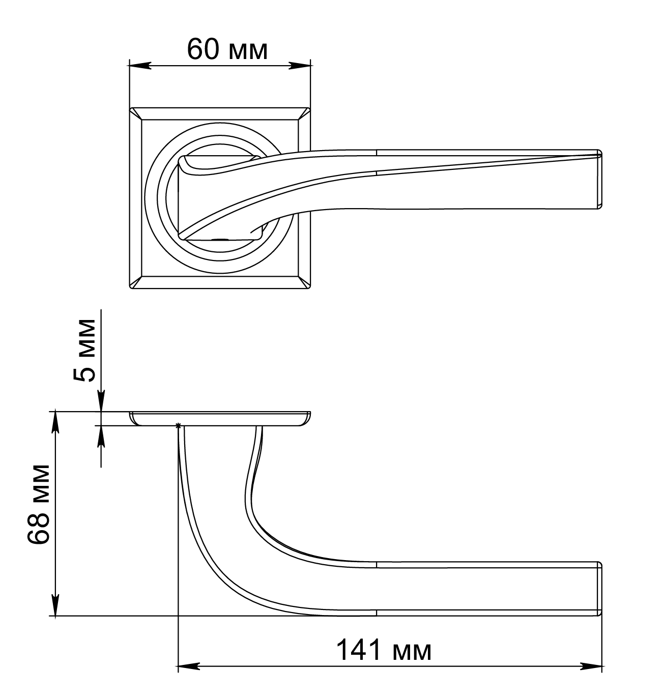 Ручка дверная WD CONCERT HALL S7 SSW на квадратной розетке, цвет Стокгольмский снегопад/Stockholm Snowfall фото фурнитура Южно-Сахалинск