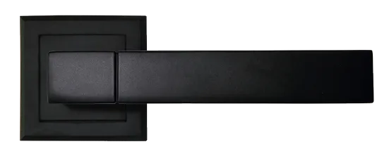 FUKOKU, ручка дверная на квадратной накладке MH-28 BL-S, цвет - черный фото купить в Южно-Сахалинске