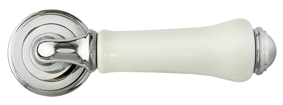 UMBERTO, ручка дверная MH-41-CLASSIC PC/W, цвет- хром/белый фото купить в Южно-Сахалинске