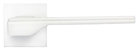 PIERRES, ручка дверная на квадратной накладке MH-49-S6 W, цвет - белый фото купить в Южно-Сахалинске