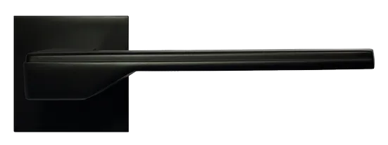 PIERRES, ручка дверная на квадратной накладке MH-49-S6 BL, цвет - черный фото купить в Южно-Сахалинске