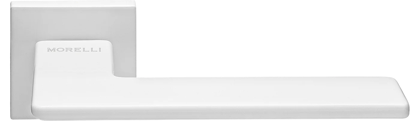 PLATEAU, ручка дверная на квадратной накладке MH-51-S6 W, цвет - белый фото купить Южно-Сахалинск