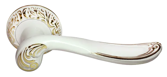 GIUSEPPE, ручка дверная MH-22-CLP W/PG, цвет - белая эмаль/золото фото купить Южно-Сахалинск