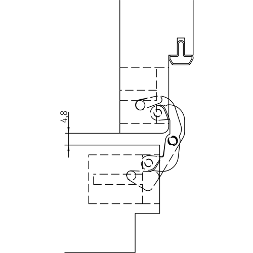 HH-19 B, скрытая петля, цвет - черный фото дверная фурнитура Южно-Сахалинск